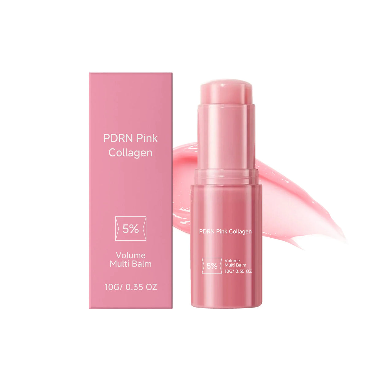 Rosa Tube PDRN Pink Kollagen Volumen Balm Stift mit passender Box