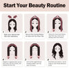 A six-step guide showing how to use a heatless curling kit with silk accessories to style hair.