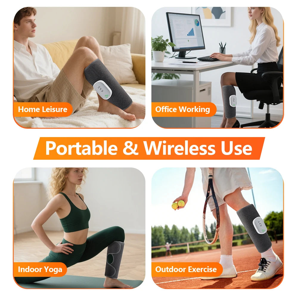 Portabler elektrischer Luftkompressions-Beinmassager für Zuhause, Büro, Yoga und Outdoor-Training.