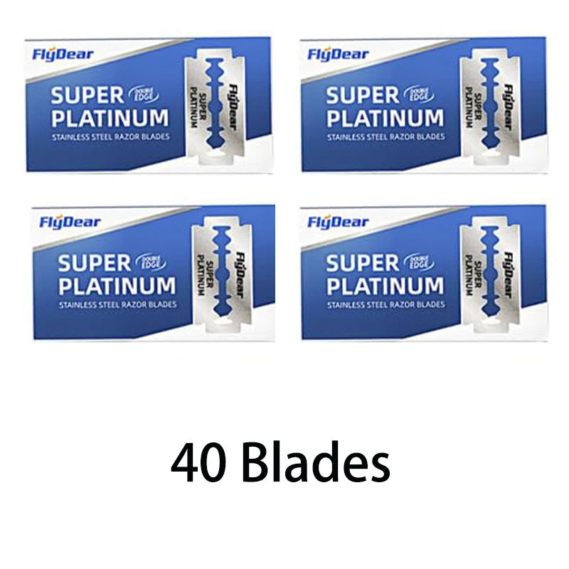 Paquete de cuatro cuchillas de afeitar en acero inoxidable FlyDear Super Tool Platinum
