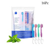 A package of 16 pieces of Five-in-One Bursting Bead Toothbrushes with a toothbrush and cleaning tools.