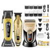 A set of Kemel professional rechargeable electric hair clippers and grooming tools displayed on a white background.