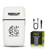 A white BRDCLIP professional electric shaver with a black charging cable and a box.