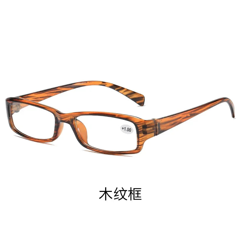 A pair of tortoiseshell-patterned reading glasses with clear lenses.