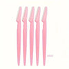 A set of five pink multi-use eyebrow trimmers displayed vertically.