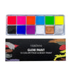 A rectangular box of Verönni Glow Paint featuring 12 colors for face and body paint.
