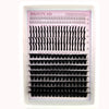 A sheet of HBZGTLAD professional lash extension fibers showing various lengths and clusters for eyelash extensions.
