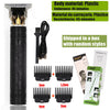 Black electric hair clipper and beard trimmer with various guard attachments shipped in a box