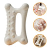 A white resin facial gua sha massage tool shown in various angles.