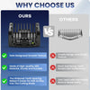 Comparison chart showing features of a guide comb versus another product for beard trimming.