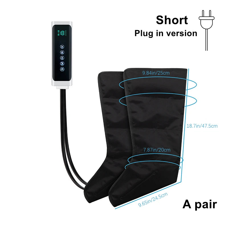 Ein Paar schwarze, kurze Plug-in-Fuß- und Beinmassager mit Stromkabel.
