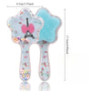 Un ensemble de deux peignes à cheveux d'animaux de couleur pastel avec fleurs et monuments pour enfants et adultes.