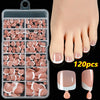 Colección de prensa francesa de 120 piezas en uñas, en tonos rosa y nude.