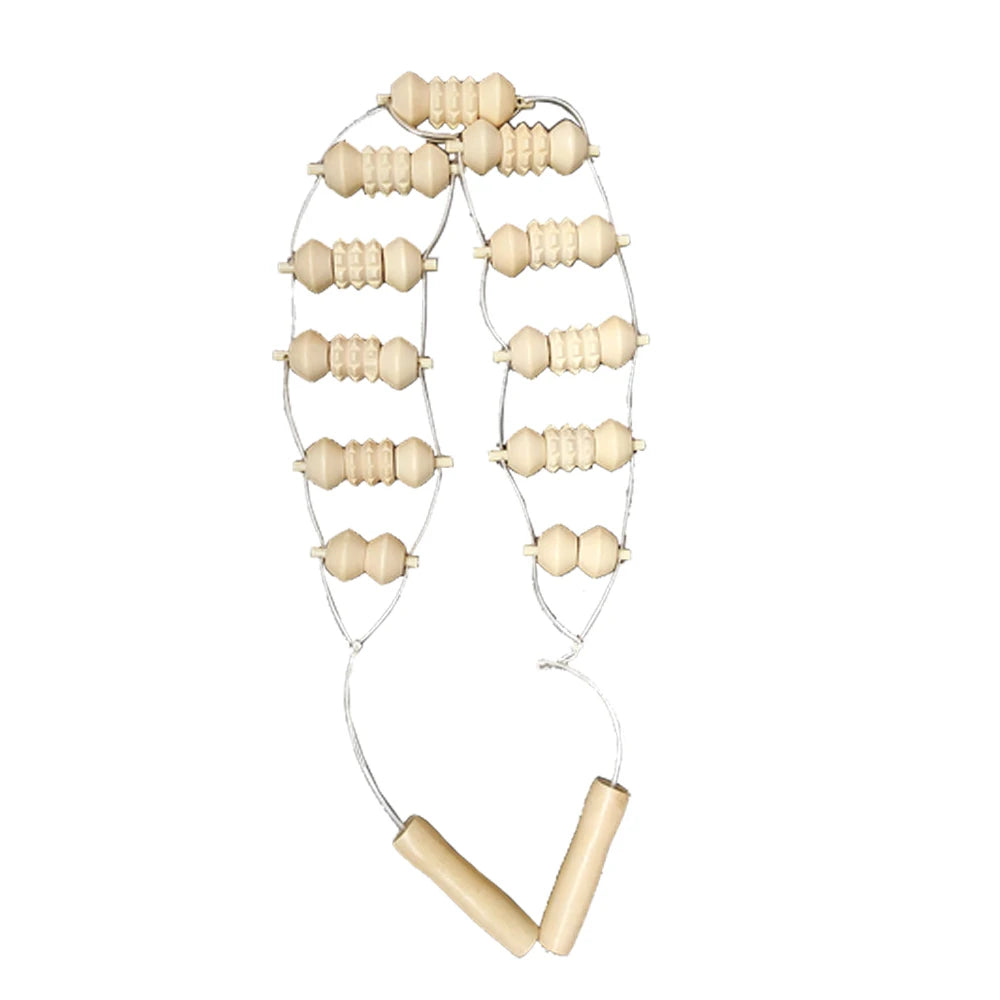 A set of natural wood gua sha rollers for facial massage and detoxification