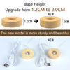 A new wooden base height upgrade from 1.2cm to 2.0cm for a crystal ball galaxy night light.