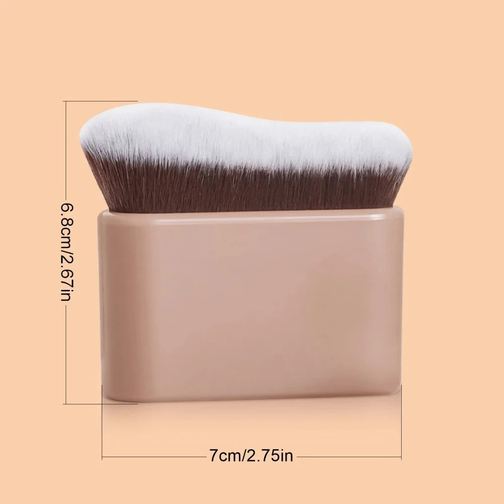 A rectangular container holding a pro-grade contour foundation brush with angled wavy bristles.