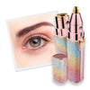 A pink facial shaver and epilator set with gold accents next to a close-up of an eye.