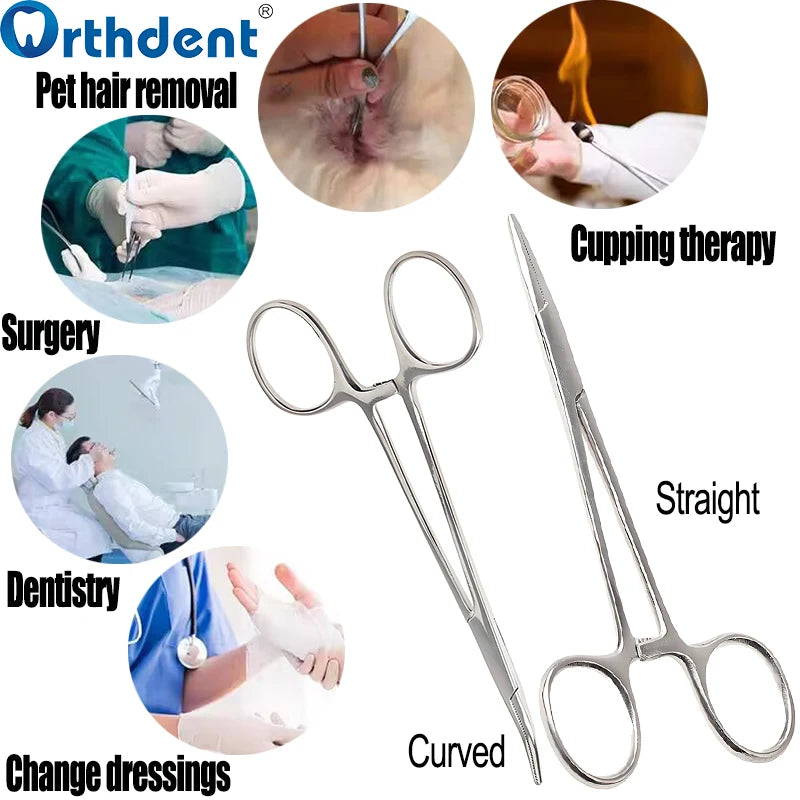 Professional stainless steel dental hemostatic forceps and surgical instruments for pet hair removal and dentistry