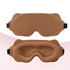 Ein Paar beige, 3D-konturierte Schlaf-Augenmasken, gezeigt aus oberen und unteren Ansichten.