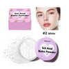 A pink box and a round purple lid for the Lakerain Set And Bake Powder product.