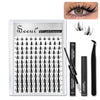 A kit for DIY lash extension featuring various lash styles and tools for natural look extensions.