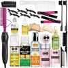 A collection of GOIPLE hair styling tools including a hot comb, brush, and various serums and heat tools.