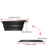 Black silicone foldable ice bath bowl with dimensions 264mm long and 100mm deep.