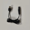 Black replacement power adapter cable with a square plug and a cylindrical connector for professional barber shavers.
