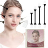 A woman demonstrates an invisible facial lifting tape product with various sizes and a cosmetic stick.