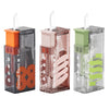Automatische Zahnseide-Aufbewahrung und -Dispenser in orange, pink und grünem Kunststoffgefäße.