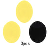 Three silicone facial cleansing brushes in yellow and black for deep pore cleansing