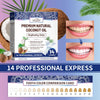 Caja de tiras blanqueadoras naturales de aceite de coco premium YILEST con tarjeta de comparación de color dental
