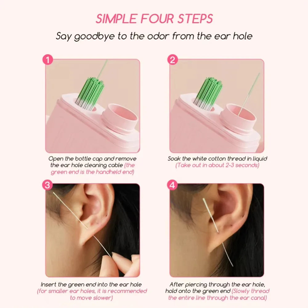 Guide en quatre étapes pour utiliser un kit d'entretien nasal jetable pour éliminer les odeurs de l'oreille.