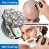 Image showing a dry shaving device and a wet shaving foam being applied to a man's face.