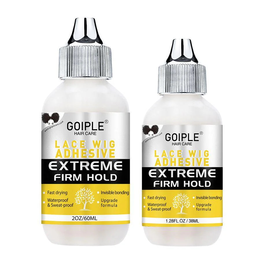 Deux flacons de colle pour perruque, tenue extrême, pour une application de perruque sans couture.