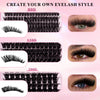 Table comparing eyelash styles and lengths for DIY lash extensions, categorized by 80D, 120D, and 200D.