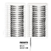 Kit d'extensions de cils individuels montré en deux panneaux avec des motifs de cils détaillés.