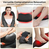 Versatile comprehensive relaxation U-shape shiatsu massager with heat for neck, back, and shoulders shown on various body par