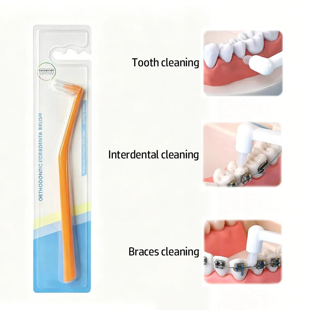 Set interdental Zahnbürsten zur Zahnreinigung und für Brillenreparaturen.