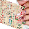 A collection of Christmas Santa Claus 3D nail art stickers with glitter designs for nail decoration.