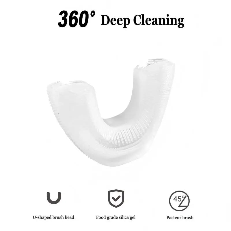 White U-shaped pasteur brush head for 360 degree deep cleaning