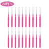 A set of 20 mini brow and eyelash combs in pink.