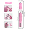 Kit de aimants pour ongles Argyle à œil de chat rose, comprenant diverses formes et outils.