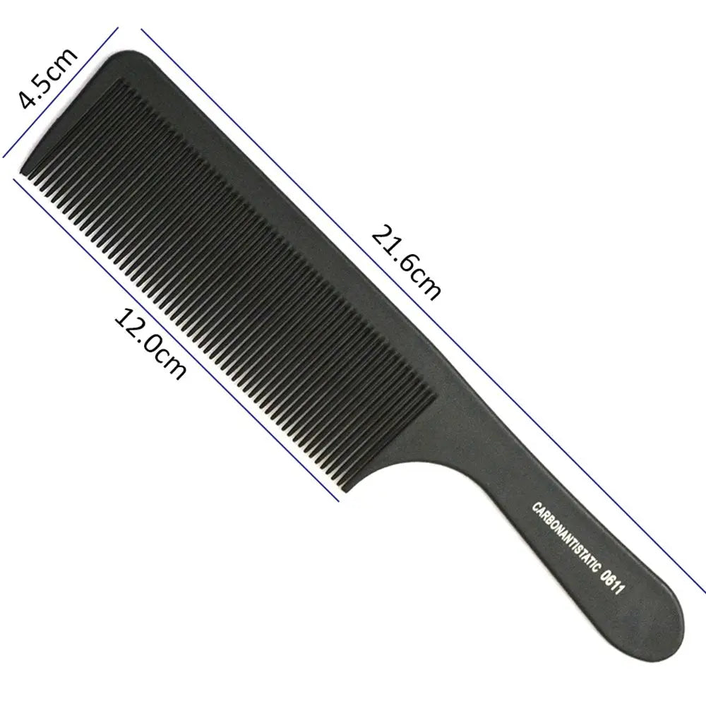 Peigne polyvalent noir mouillé et sec, dimensions de 21,6 cm de long et 4,5 cm de large.