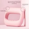 A pink portable electric fascia ring massager is shown, highlighting its features for therapeutic massage.