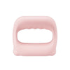 A pink portable electric fascia massager belt with a contoured shape.