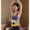 A woman models a purple EMS waistband garment, demonstrating its fit and support.