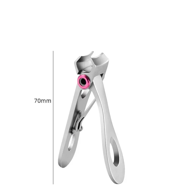 A professional stainless steel nail clippers set with a silver handle and pink detail, shown against a white background.