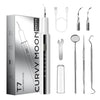 A set of T7 curved ultrasonic dental cleaners for pets, including various cleaning tools and a storage bottle.