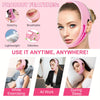Pink V-Line facial firming lifting mask shown in various uses including exercising, working, and sleeping.